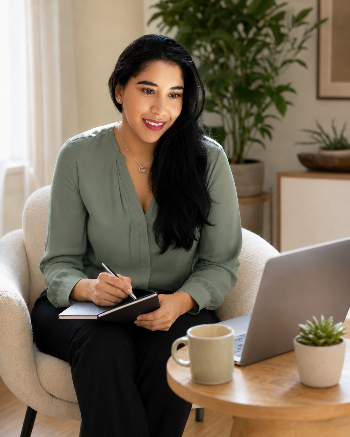 A telehealth therapy session in progress